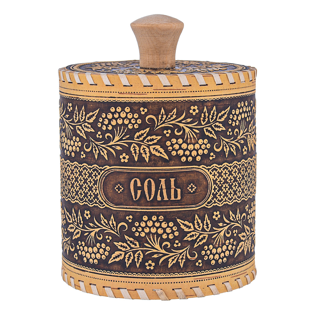 Туес из бересты «Соль» - интернет магазин Русь Велика я 