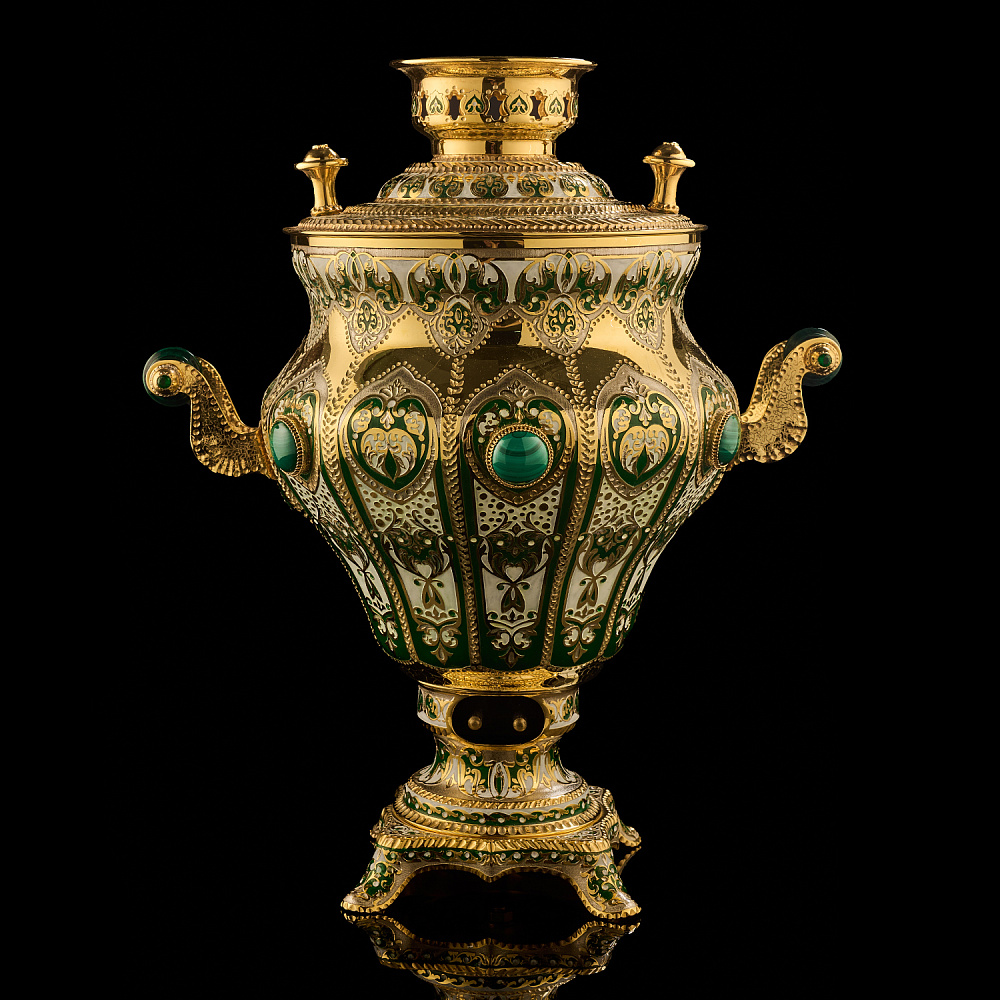 Самовар электрический 3 л с сервизом «Малахит». Златоуст - интернет магазин Русь Велика я фото 8