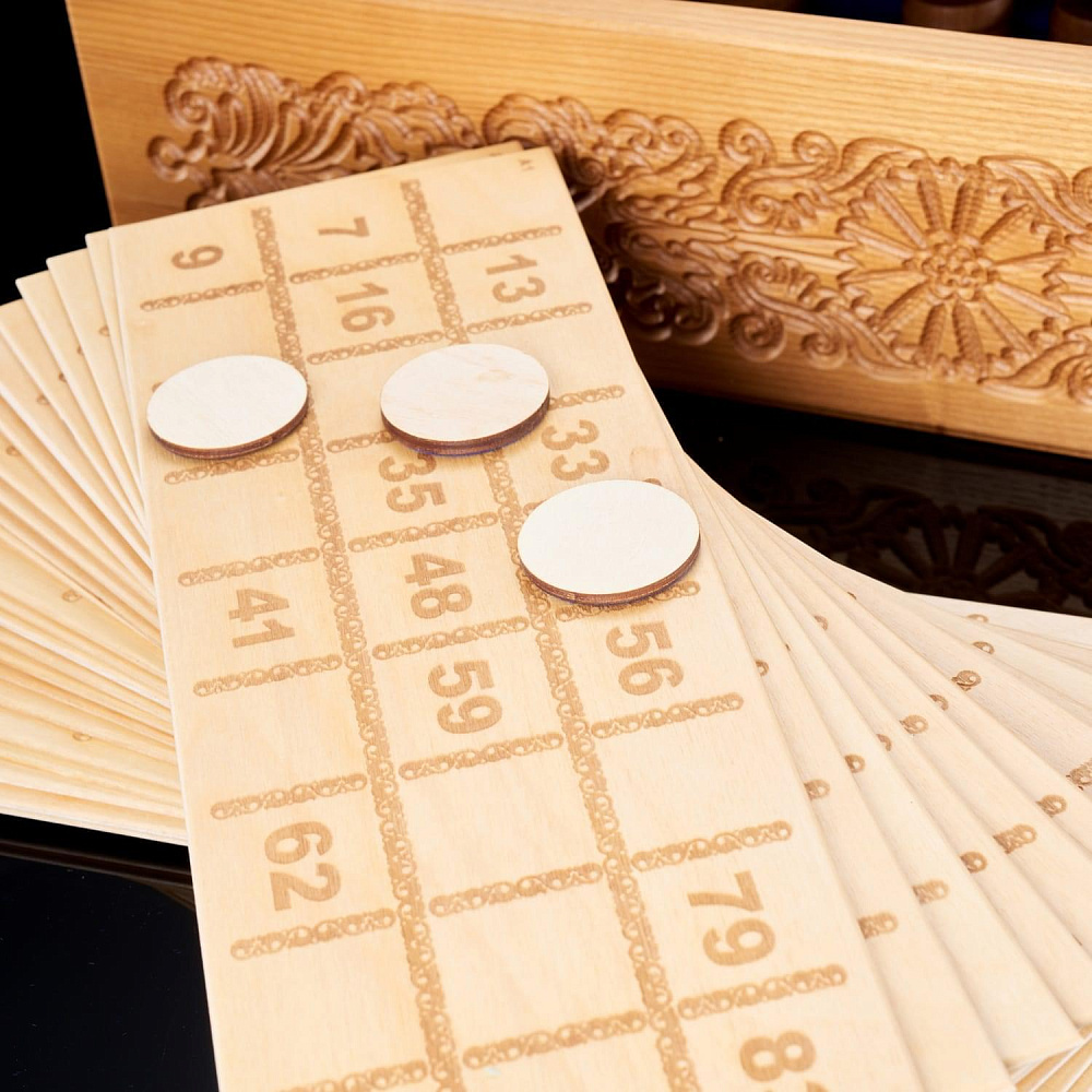 Русское лото в резной шкатулке «Богатыри» - интернет магазин Русь Велика я фото 2