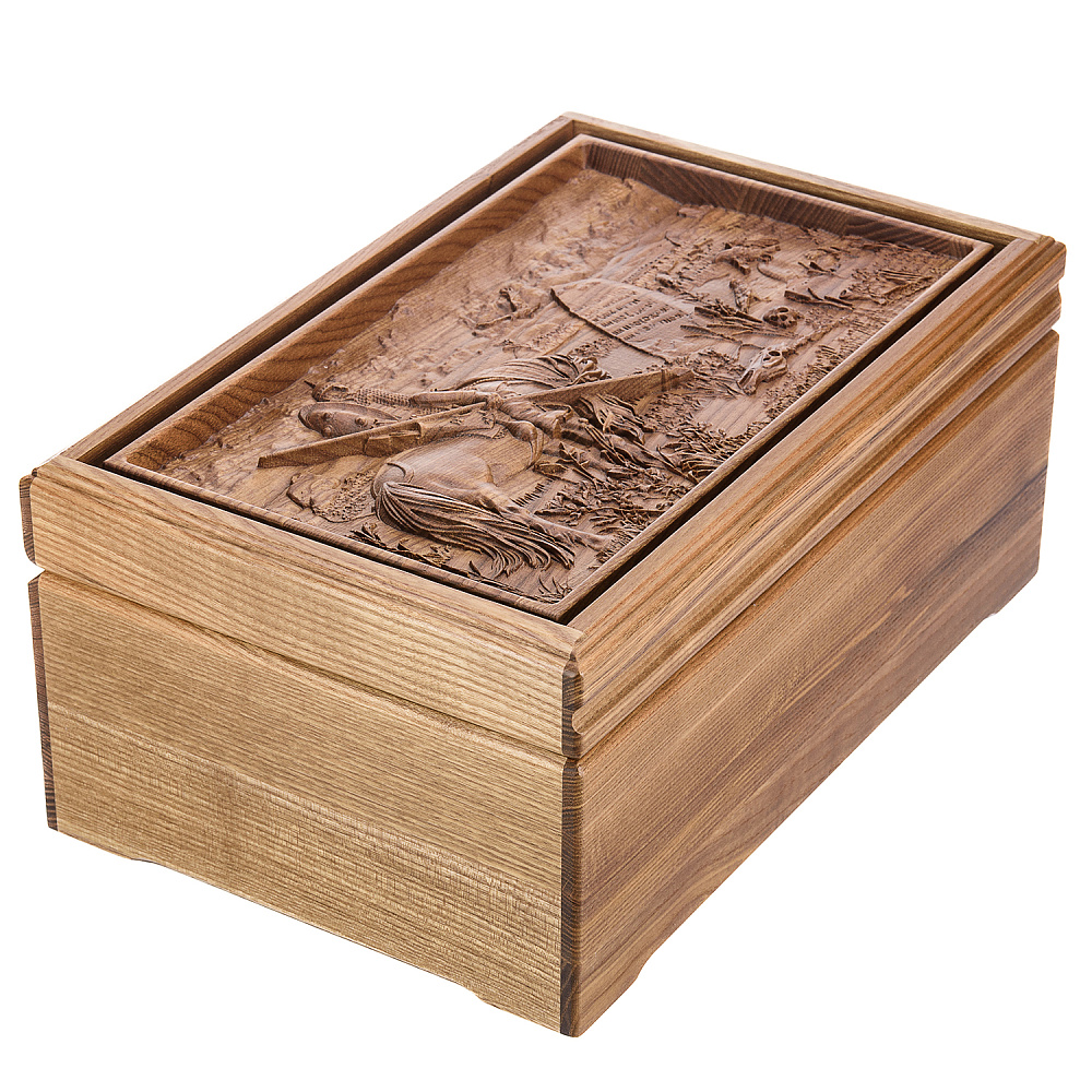 Русское лото в резной шкатулке из ясеня «Витязь на распутье» - интернет магазин Русь Велика я фото 2