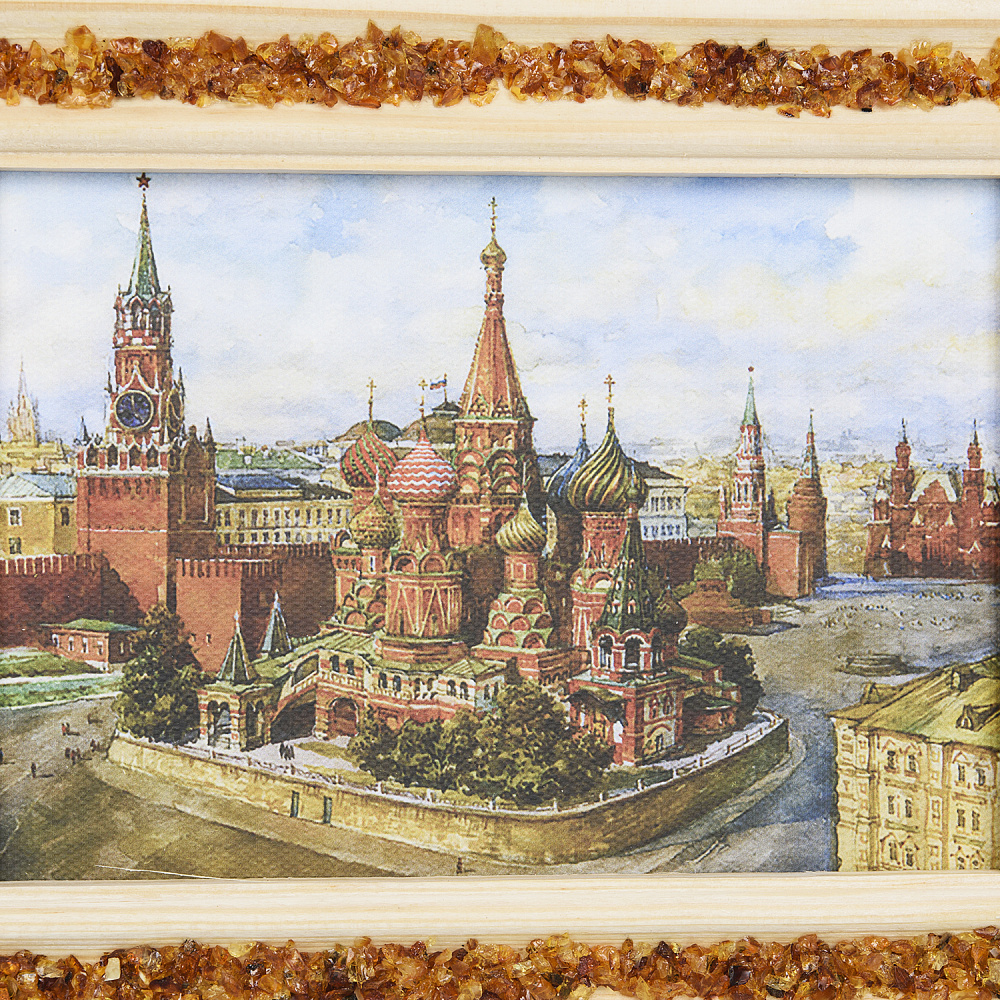 Панно янтарное «Московский Кремль летом» 20х16 см - интернет магазин Русь Велика я фото 2