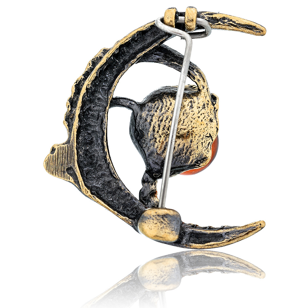 Брошь с янтарем «Лунный цветок» - интернет магазин Русь Велика я фото 1