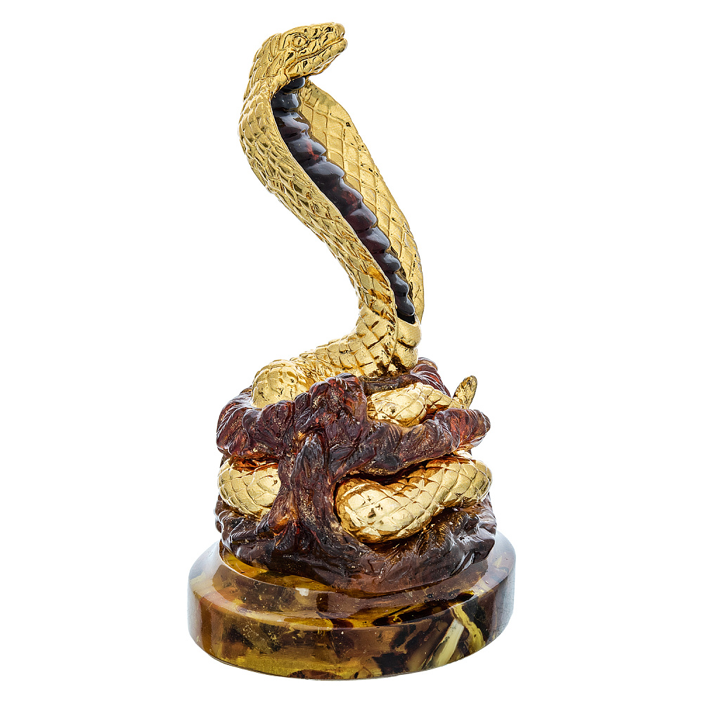Змея Символ 2025 года. Скульптура из янтаря «Королевская кобра» - интернет магазин Русь Велика я фото 8