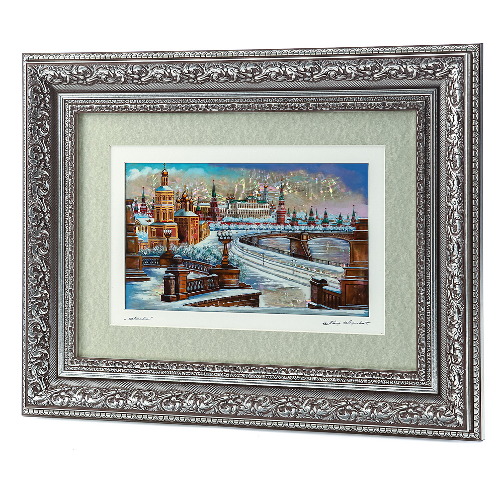 Картина перламутровая «Вид на Кремль с набережной» 44х34 см - интернет магазин Русь Велика я фото 1