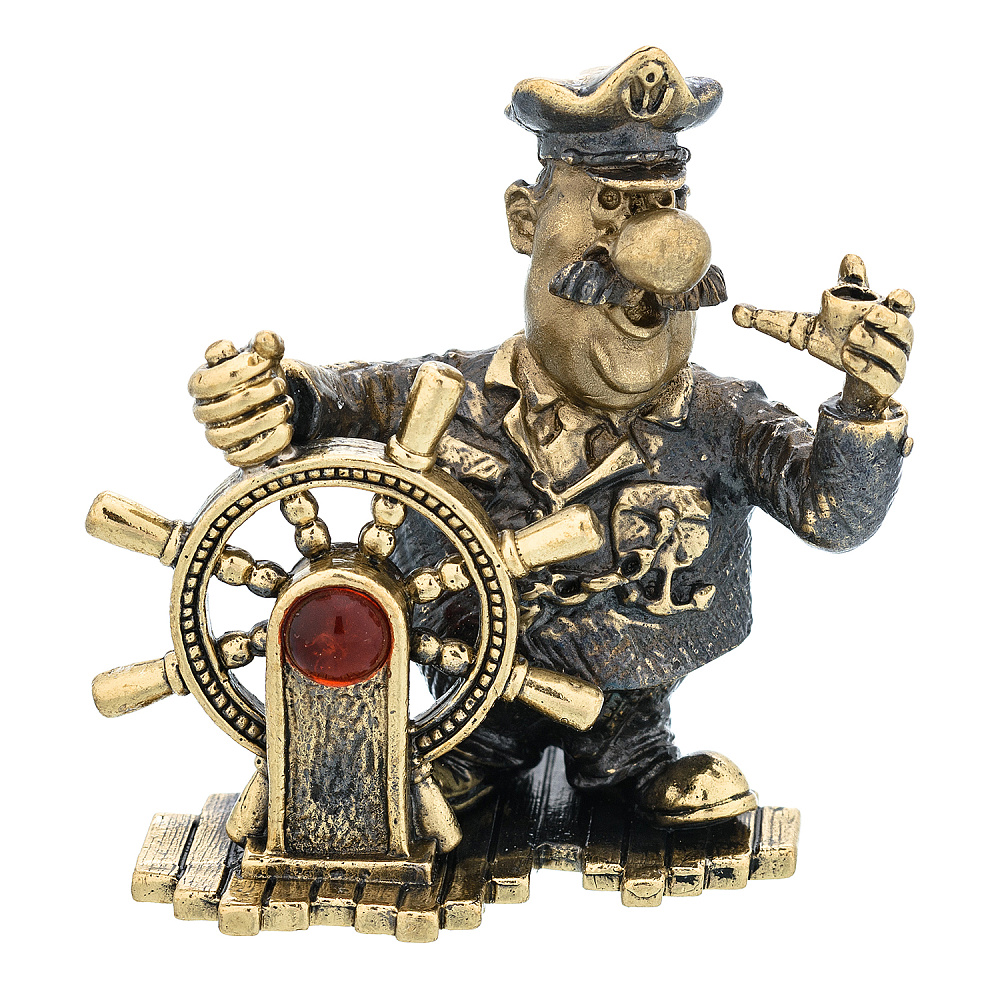 Статуэтка с янтарем «Капитан у штурвала» - интернет магазин Русь Велика я 