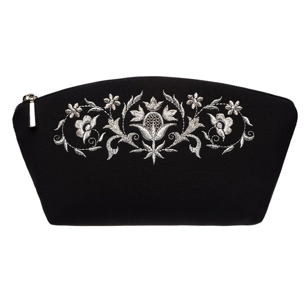 Косметичка «Букет весны». Черная с вышивкой - интернет магазин Русь Велика я фото 1