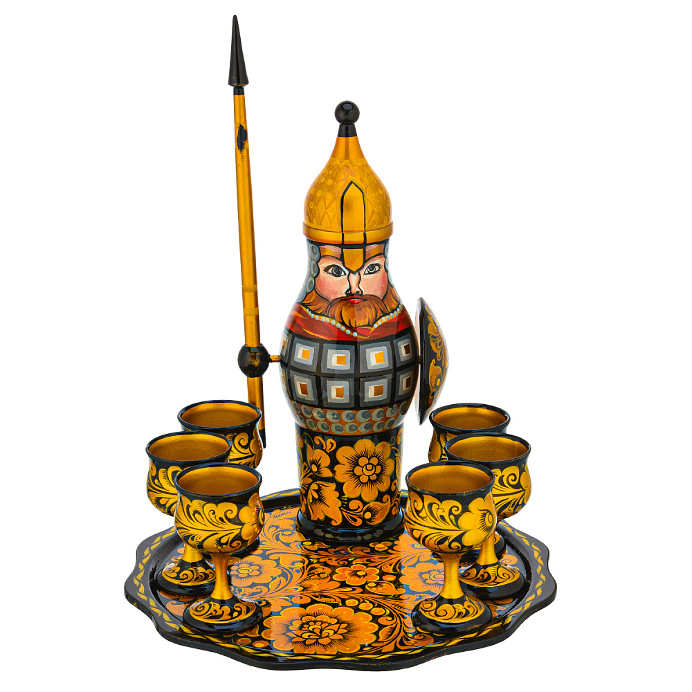 Питейный набор на 6 персон «Богатырь». Хохлома - интернет магазин Русь Велика я 