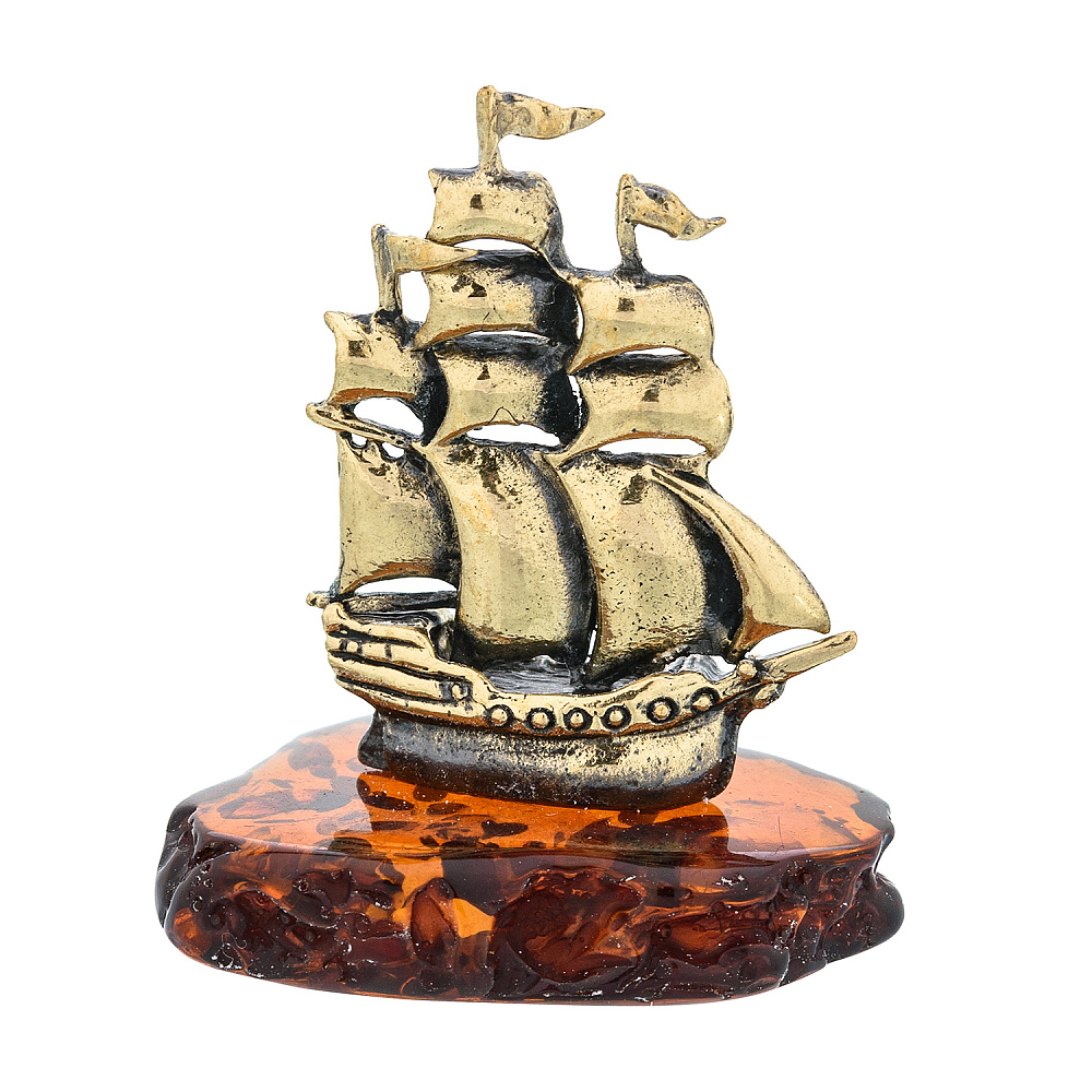 Статуэтка с янтарем «Кораблик» - интернет магазин Русь Велика я 