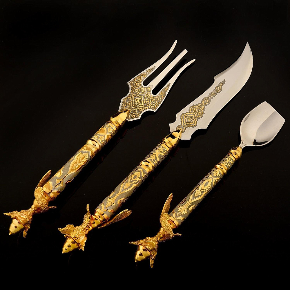 Набор столовых приборов «Рыбный». Златоуст - интернет магазин Русь Велика я 