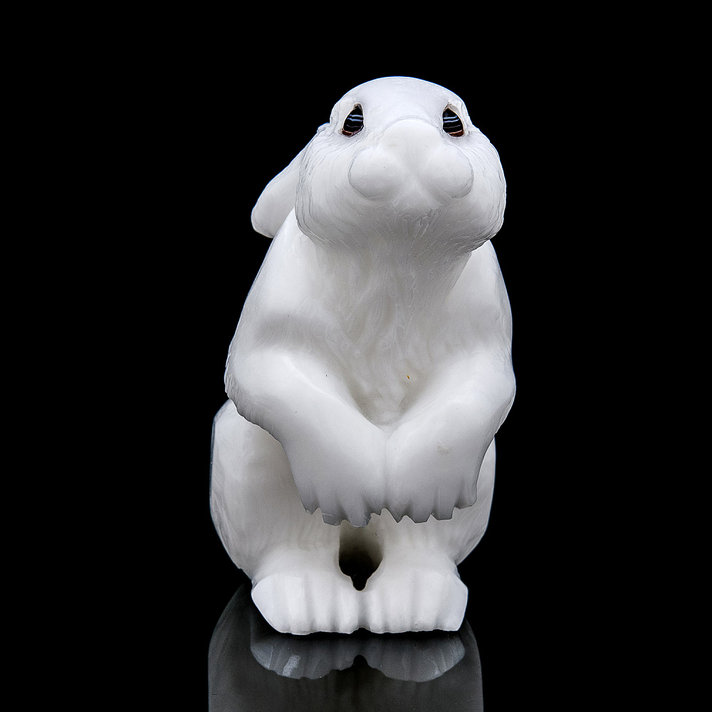 Скульптура из натурального камня «Кролик». Ангидрид - интернет магазин Русь Велика я фото 1