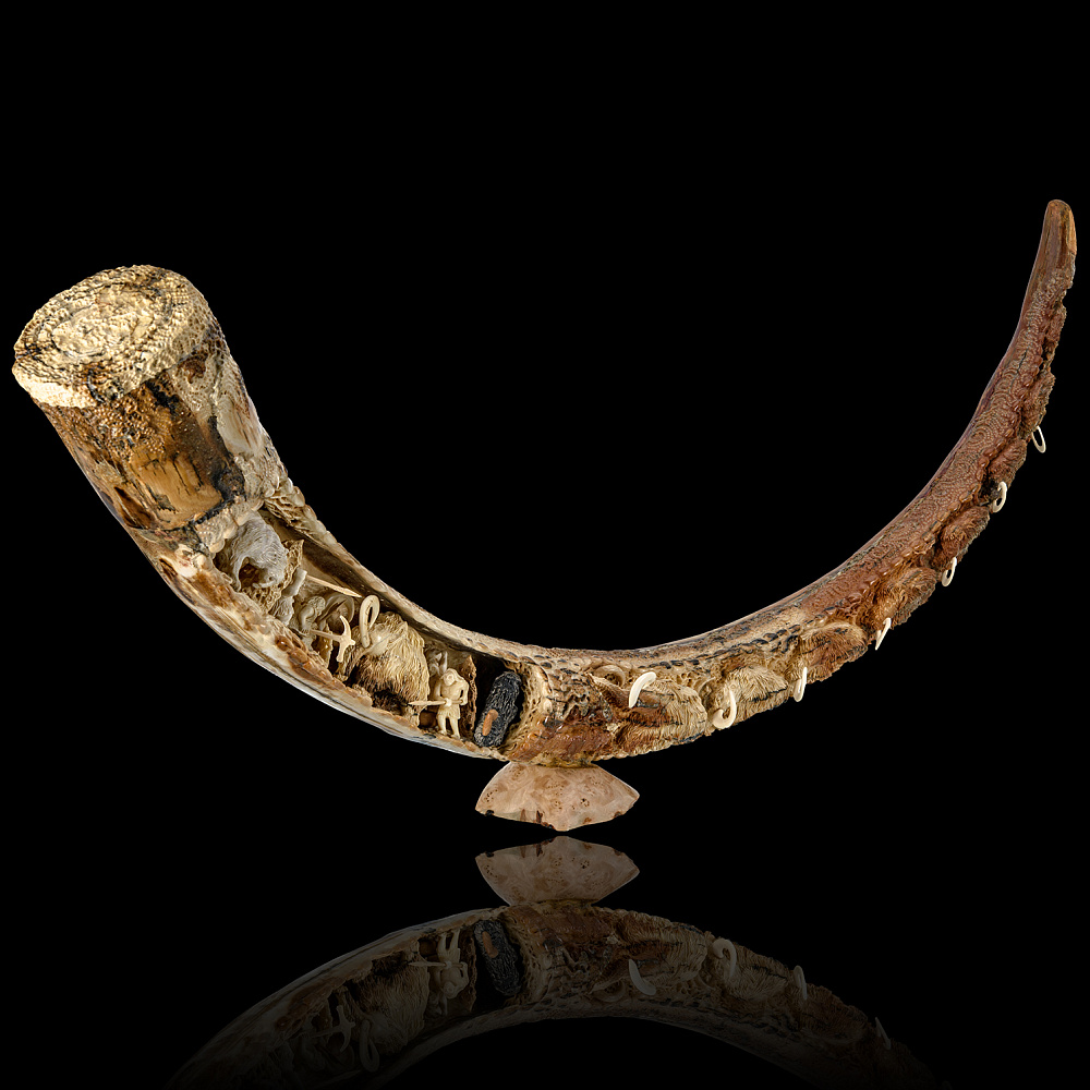 Композиция из бивня мамонта «Охота первобытных людей» - интернет магазин Русь Велика я фото 4