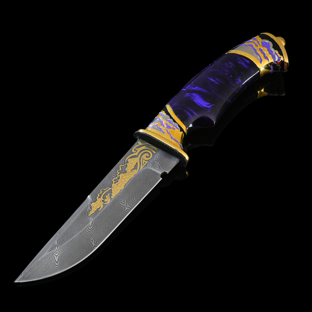 Нож сувенирный с золочением и эмалью. Златоуст - интернет магазин Русь Велика я фото 3