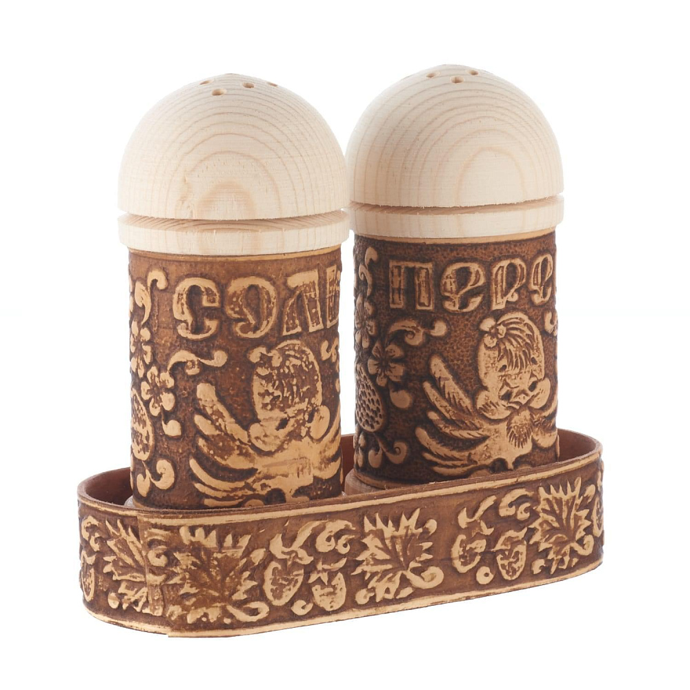 Набор для специй в корзине из бересты - интернет магазин Русь Велика я фото 1