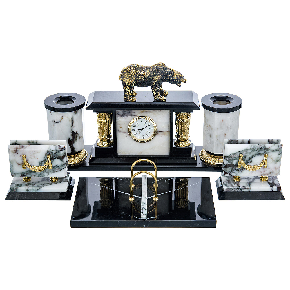 Письменный набор из натурального камня «Медведь» - интернет магазин Русь Велика я 