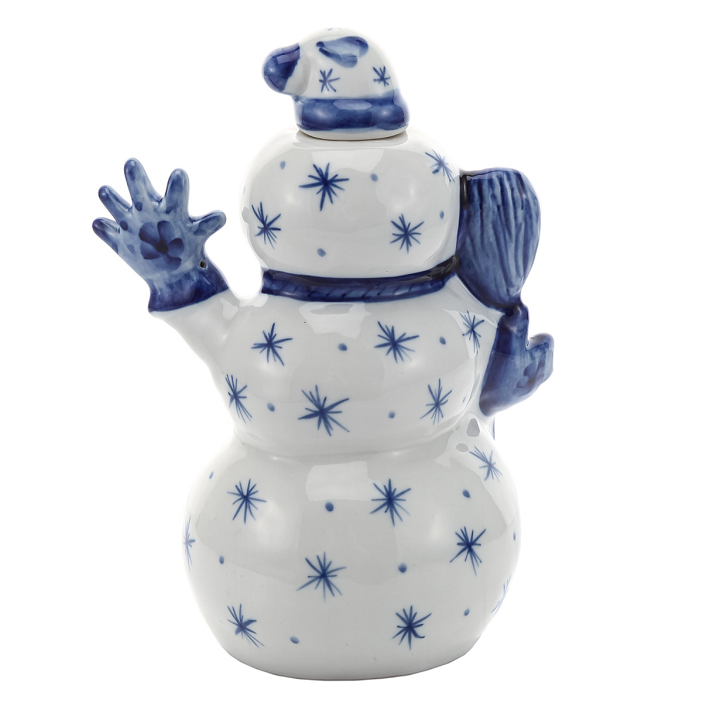 Штоф 1 л «Снеговик Январик». Гжель - интернет магазин Русь Велика я фото 3