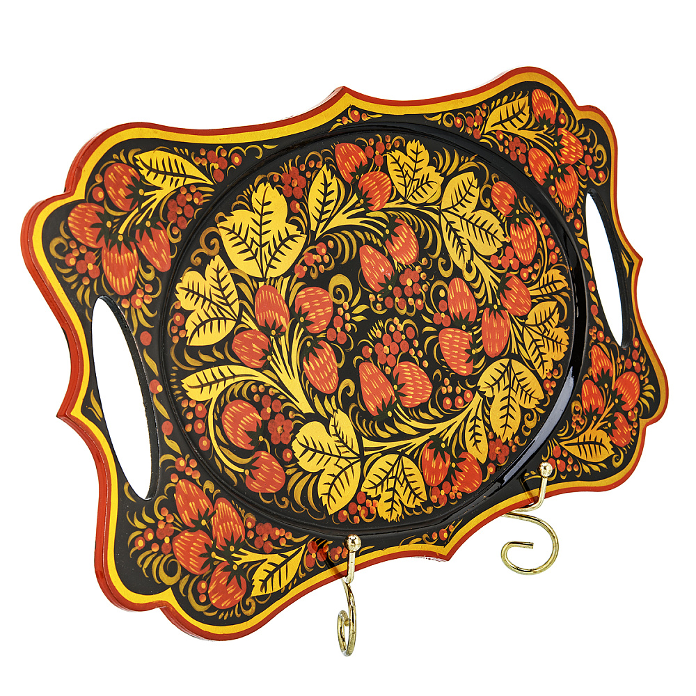 Поднос деревянный с росписью. Хохлома - интернет магазин Русь Велика я фото 2