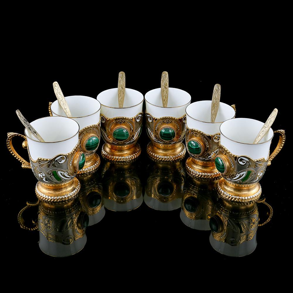 Самовар электрический 3 л с позолотой «Малахит». Златоуст - интернет магазин Русь Велика я фото 7