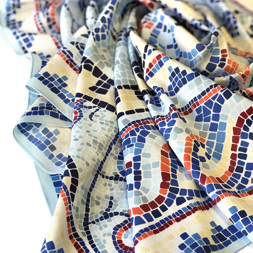 Платок шелковый «Грезы о Византии» 90х90 см - интернет магазин Русь Велика я фото 2