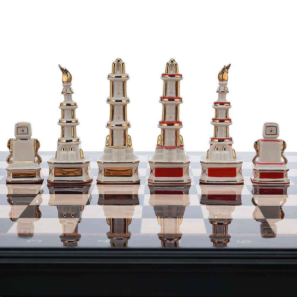 Шахматы с фигурами из фарфора «Нефть» 48х48 см - интернет магазин Русь Велика я фото 4