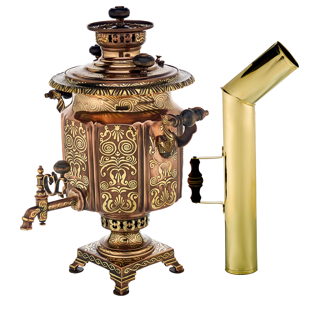 Самовар Тейле жаровой 6 л с орнаментом - интернет магазин Русь Велика я 