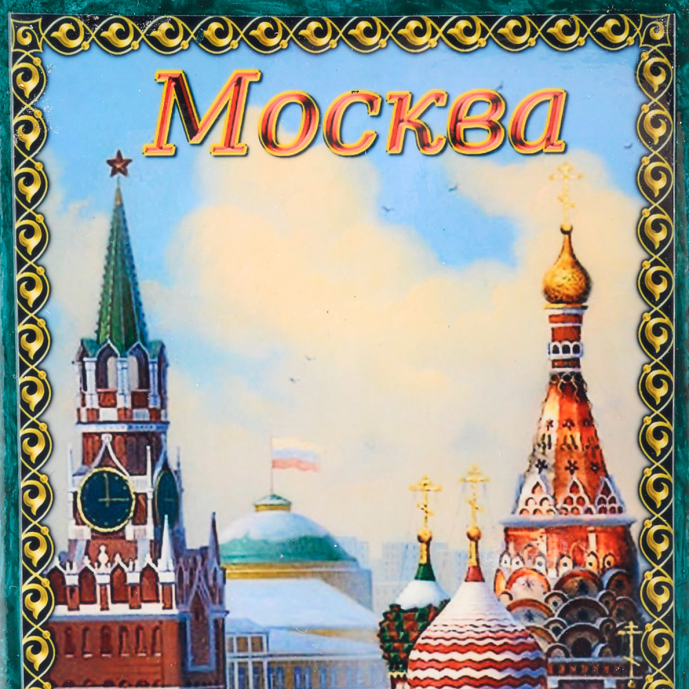Шкатулка-купюрница из папье-маше с принтом «Москва. Храм Василия Блаженного» - интернет магазин Русь Велика я фото 3
