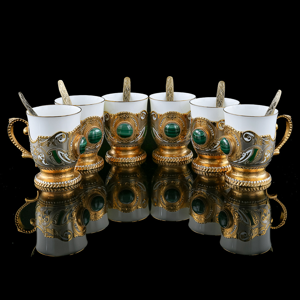 Самовар электрический 3 л с позолотой «Малахит». Златоуст - интернет магазин Русь Велика я фото 8