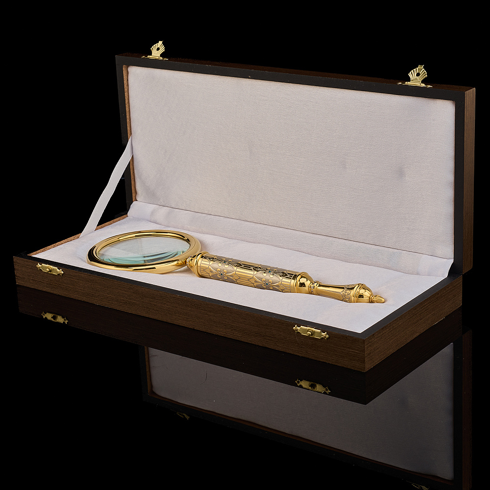 Лупа с позолотой и фианитами. Златоуст - интернет магазин Русь Велика я фото 2