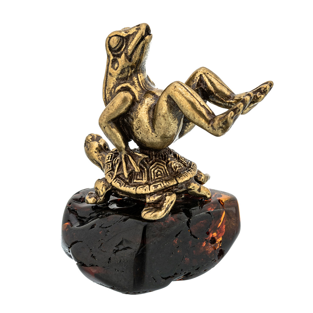 Статуэтка с янтарем «Лягушка на черепахе» - интернет магазин Русь Велика я фото 3