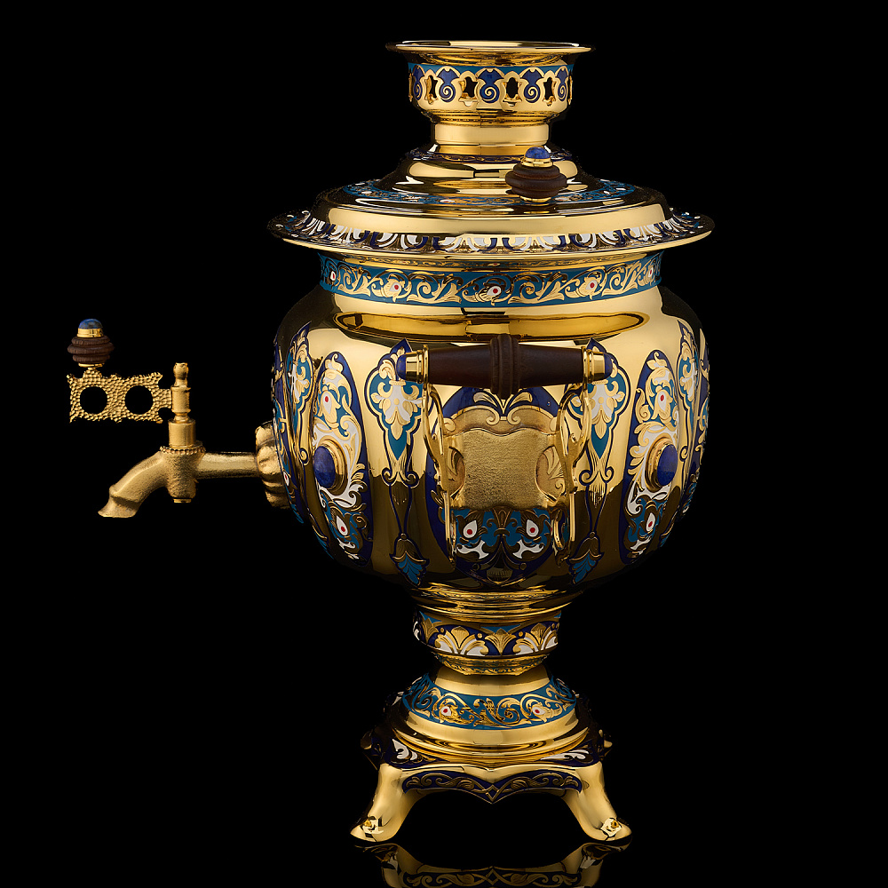 Самовар 3 л с сервизом на 4 персоны «Чаепитие». Златоуст - интернет магазин Русь Велика я фото 5