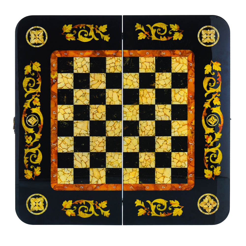 Шахматы с инкрустацией и фигурами из янтаря «Классика» 56х56 см - интернет магазин Русь Велика я фото 14