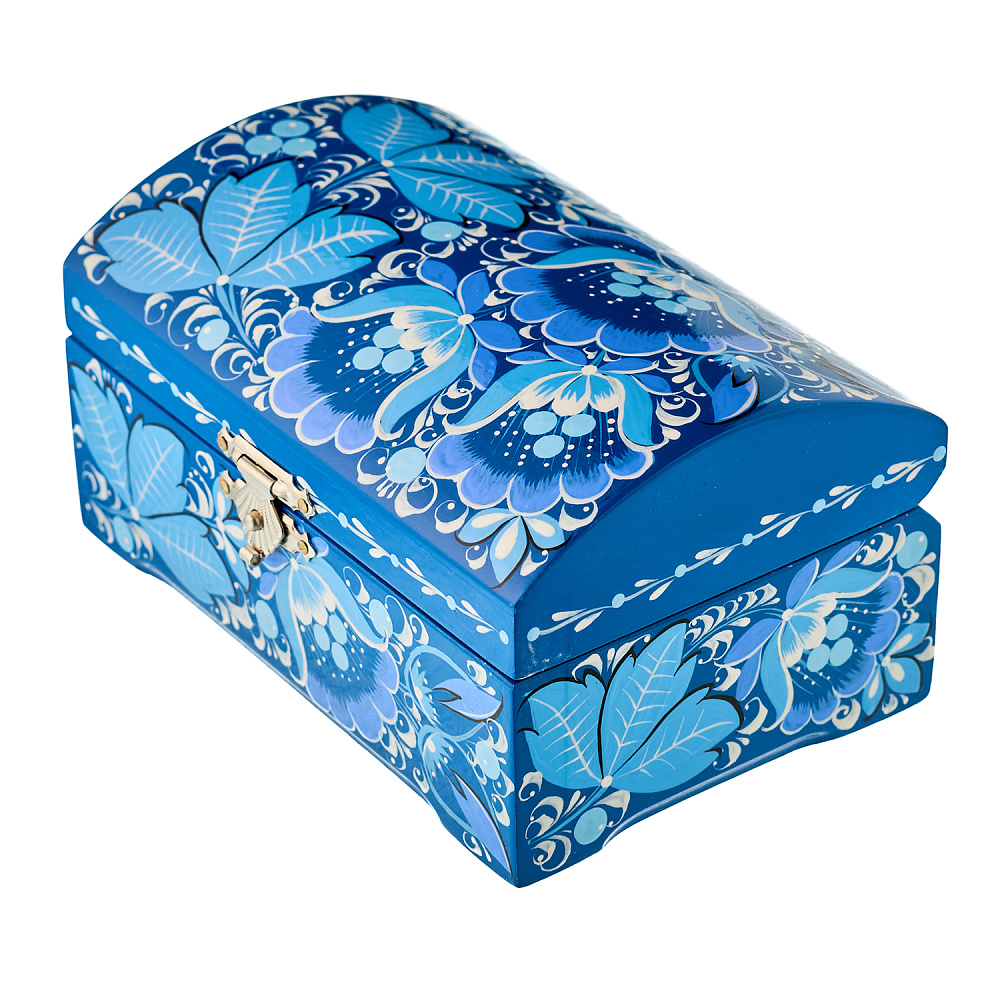 Шкатулка-сундучок «Цветы». Хохлома - интернет магазин Русь Велика я фото 1