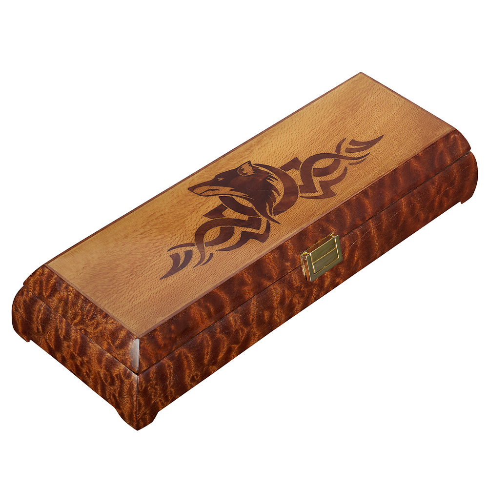 Набор стопок в деревянной шкатулке «Волк» - интернет магазин Русь Велика я фото 1