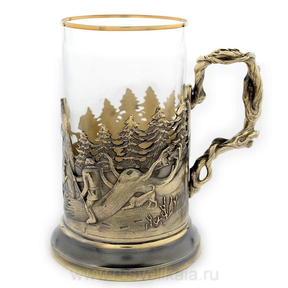 Подстаканник «Охота на медведя». Художественное литье - интернет магазин Русь Велика я фото 1