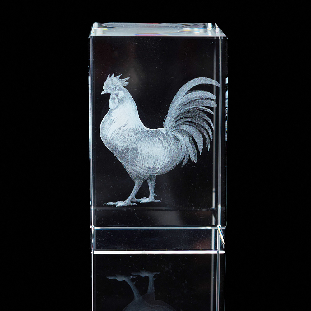 Лазерная графика. Куб «Восточный гороскоп. Петух» - интернет магазин Русь Велика я 