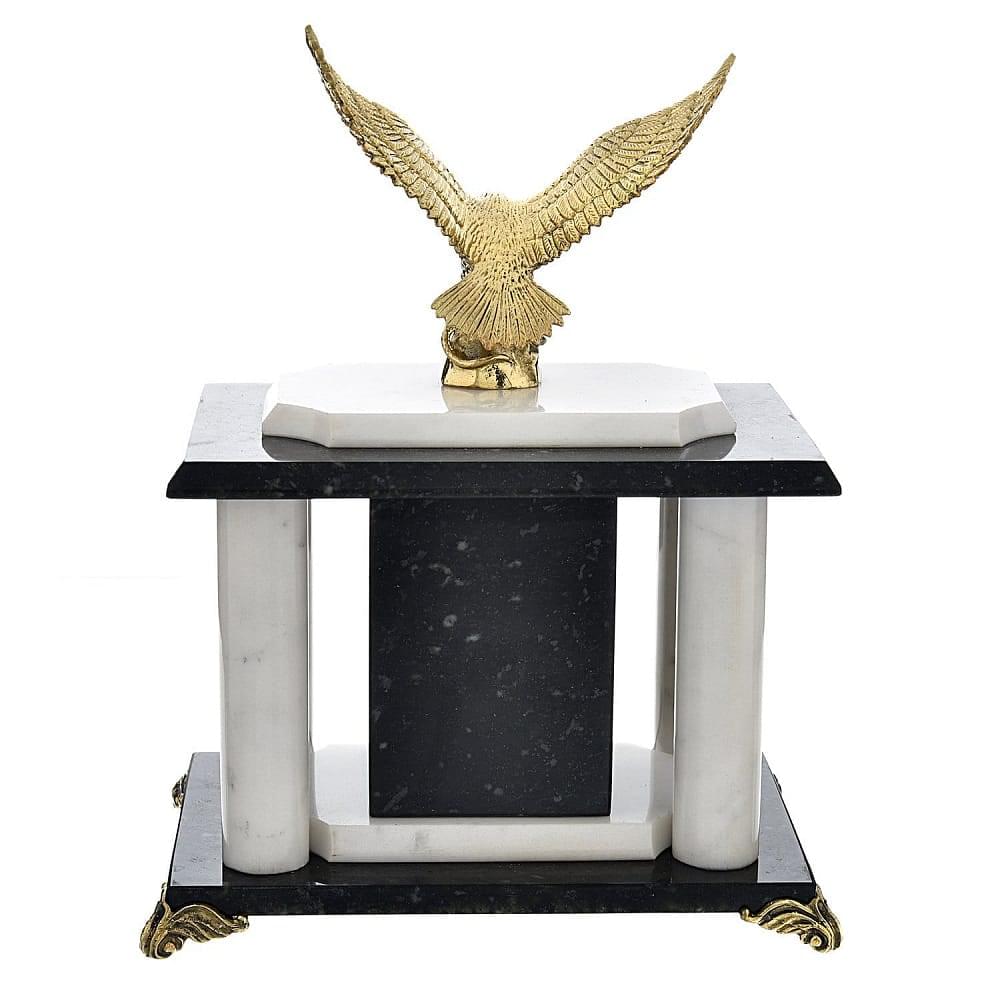 0044767/П Нат.камень Часы «Орел» Змеевик Мрамор бронза (7228) - интернет магазин Русь Велика я фото 2