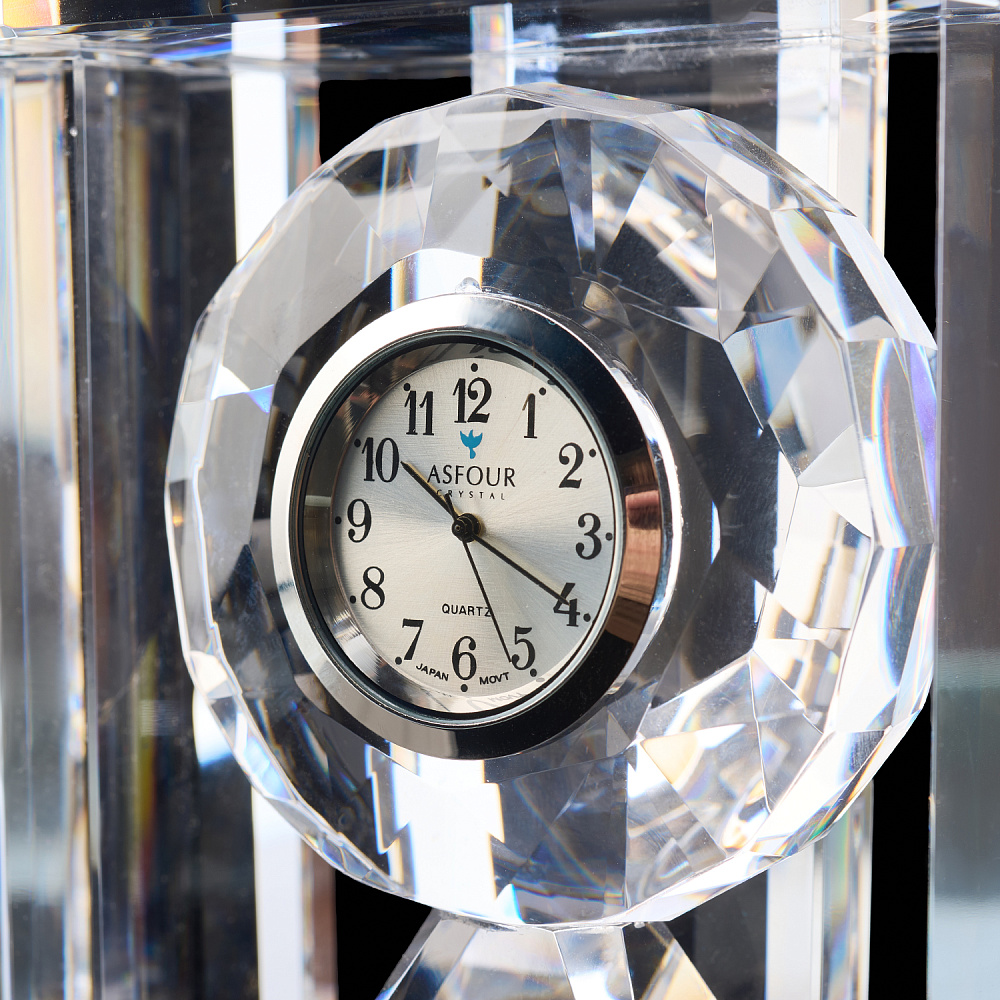 Часы настольные из хрусталя «Беседка» Asfour Crystal - интернет магазин Русь Велика я фото 2