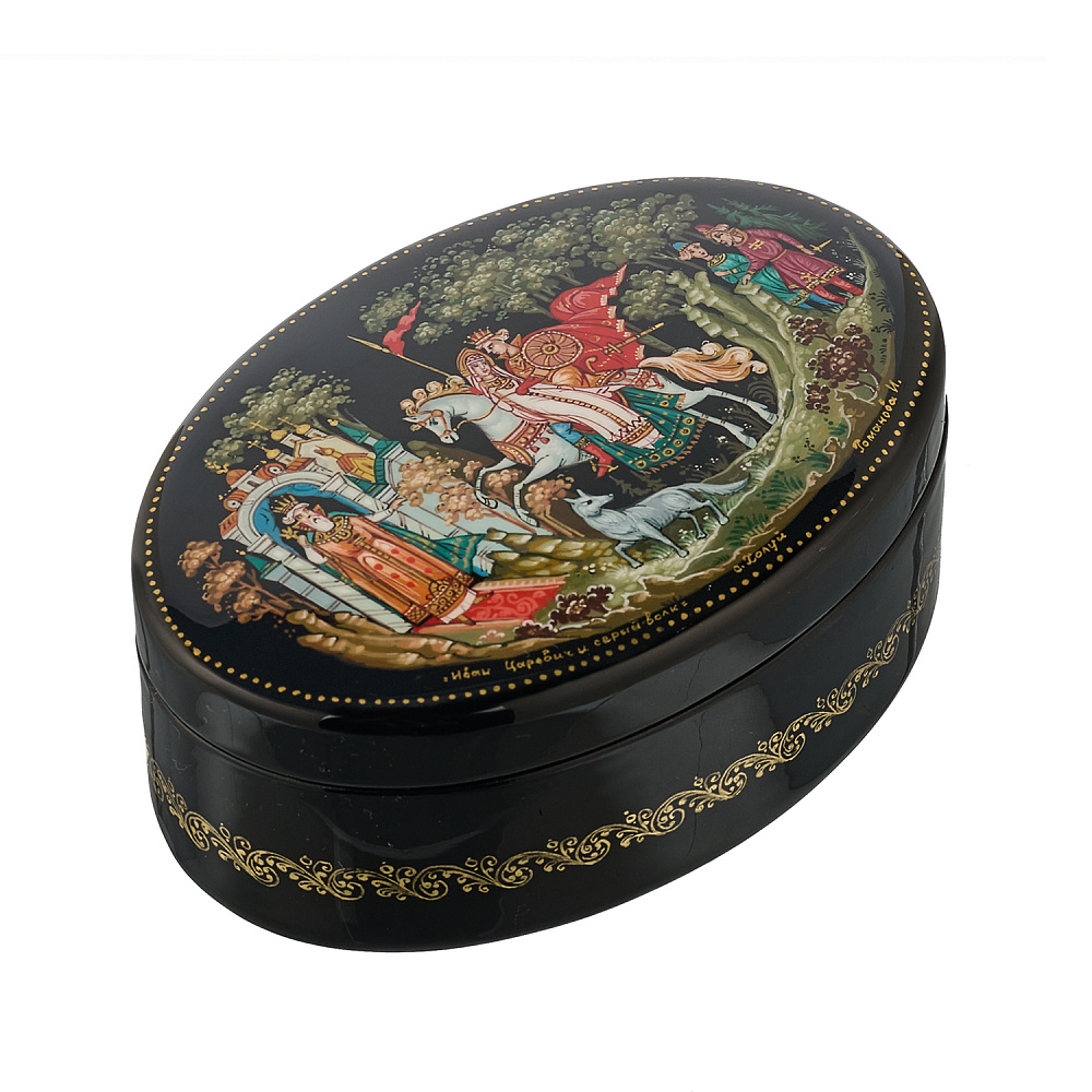 Шкатулка с художественной росписью «Иван-царевич и серый волк» - интернет магазин Русь Велика я фото 1
