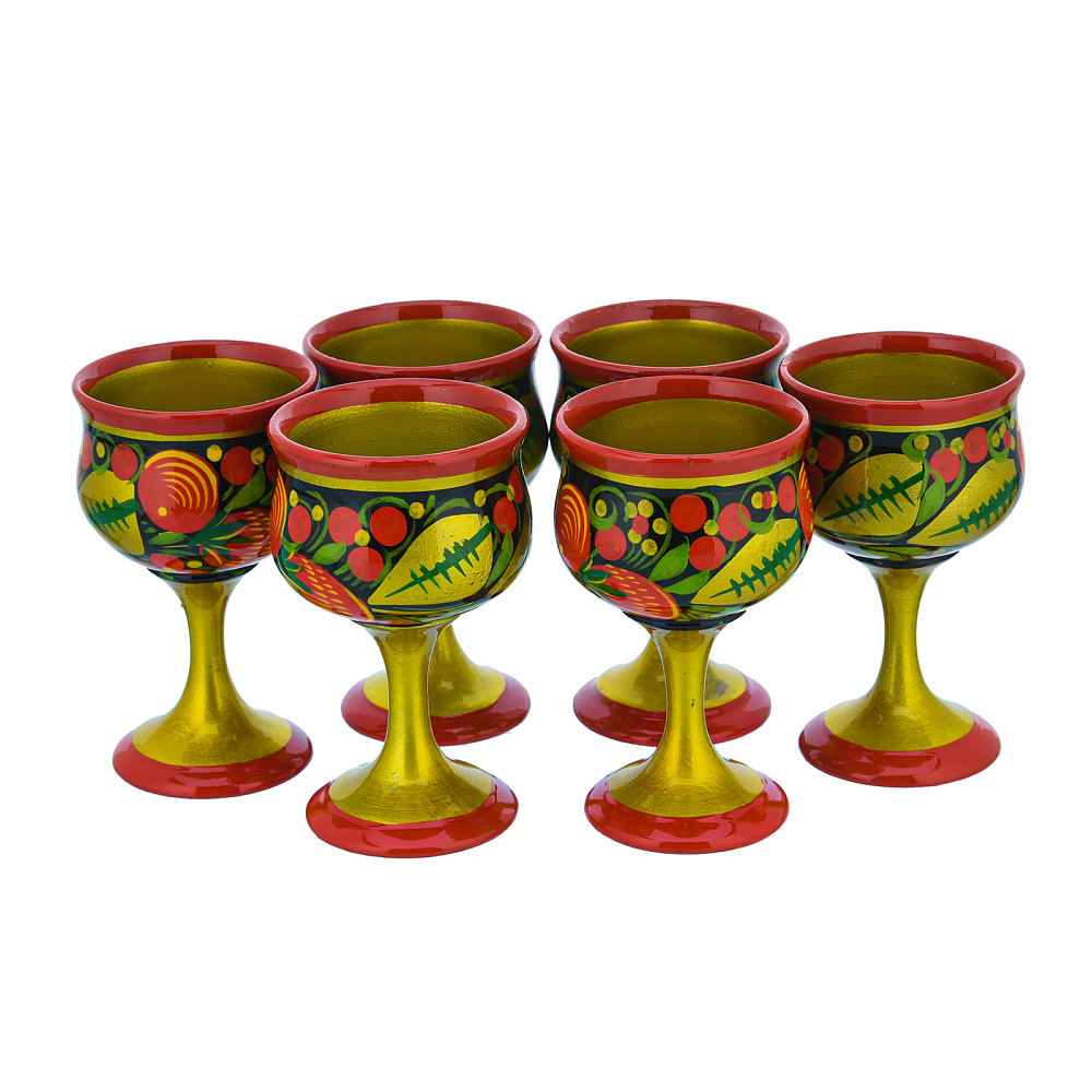 Питейный набор на 6 персон «Водочный». Хохлома - интернет магазин Русь Велика я фото 3