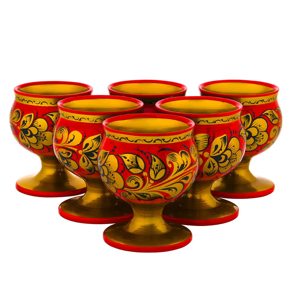 Питейный набор на 6 персон «Винный». Хохлома - интернет магазин Русь Велика я фото 1