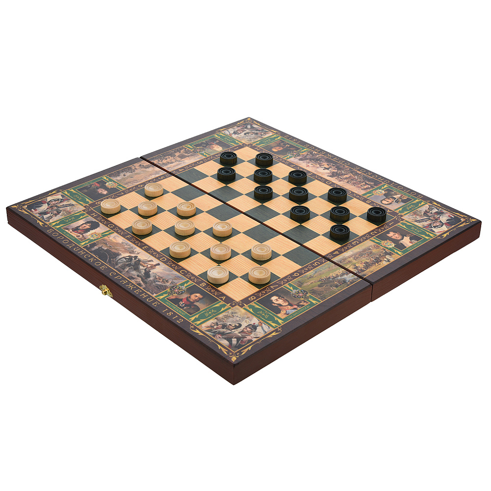 Шахматы-нарды-шашки деревянные «Бородино» 50х25 см - интернет магазин Русь Велика я фото 7