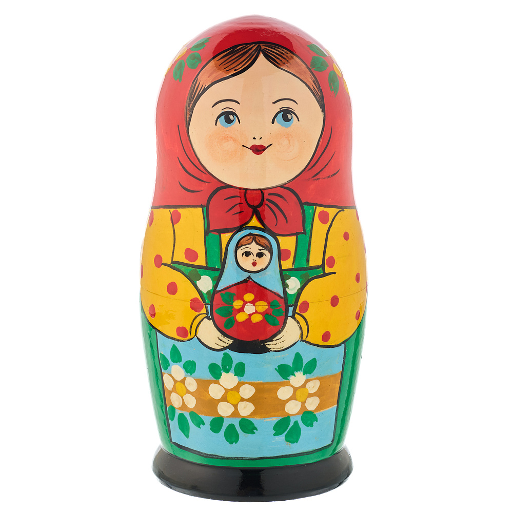 Матрешка «Традиционная с куклой» 5 мест - интернет магазин Русь Велика я фото 1