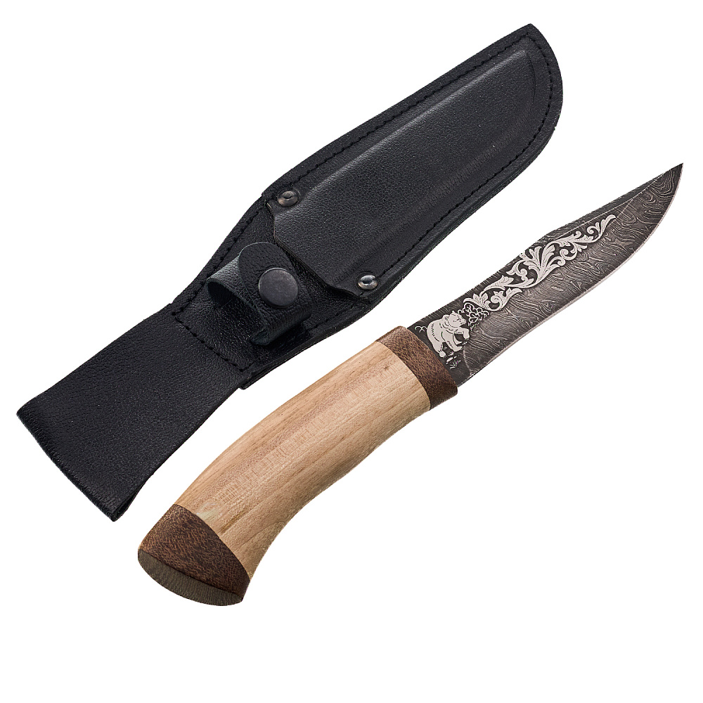 Нож сувенирный из дамасской стали «Олимп-6». Златоуст - интернет магазин Русь Велика я 