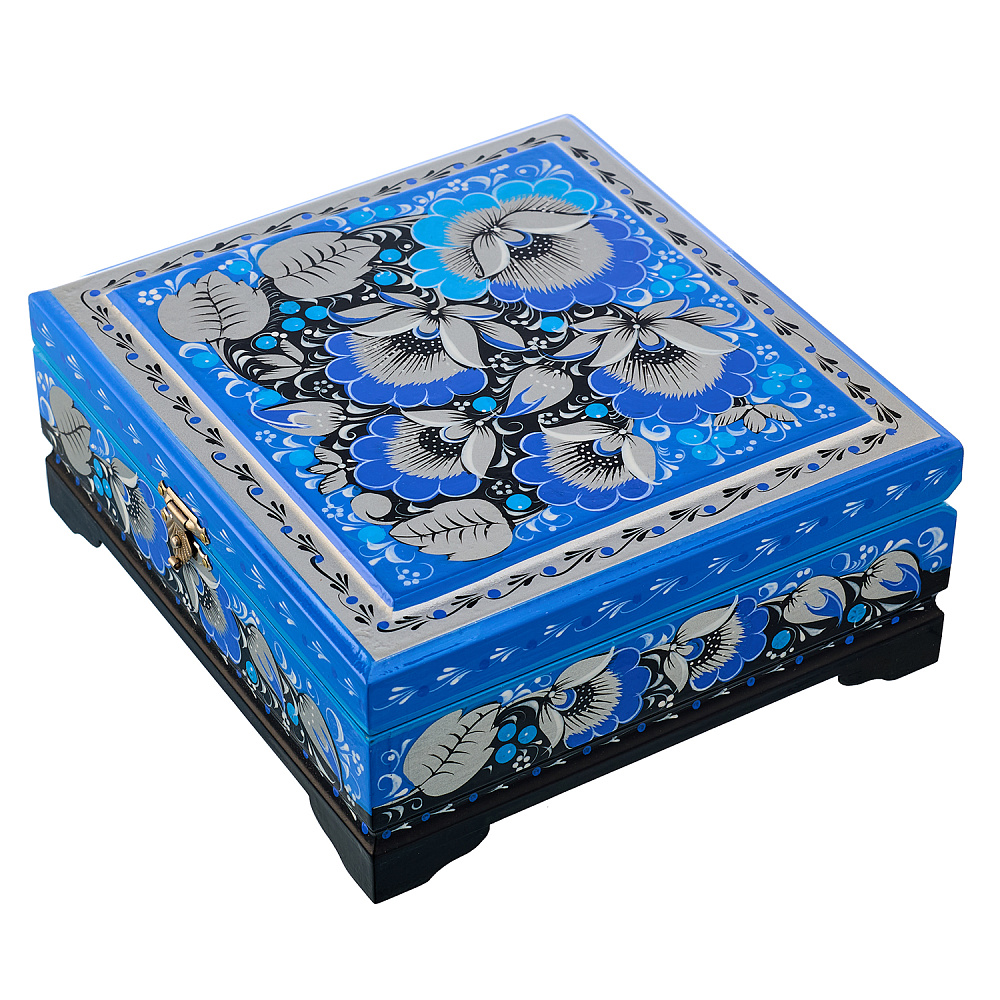 Шкатулка «Цветы». Хохлома - интернет магазин Русь Велика я фото 1