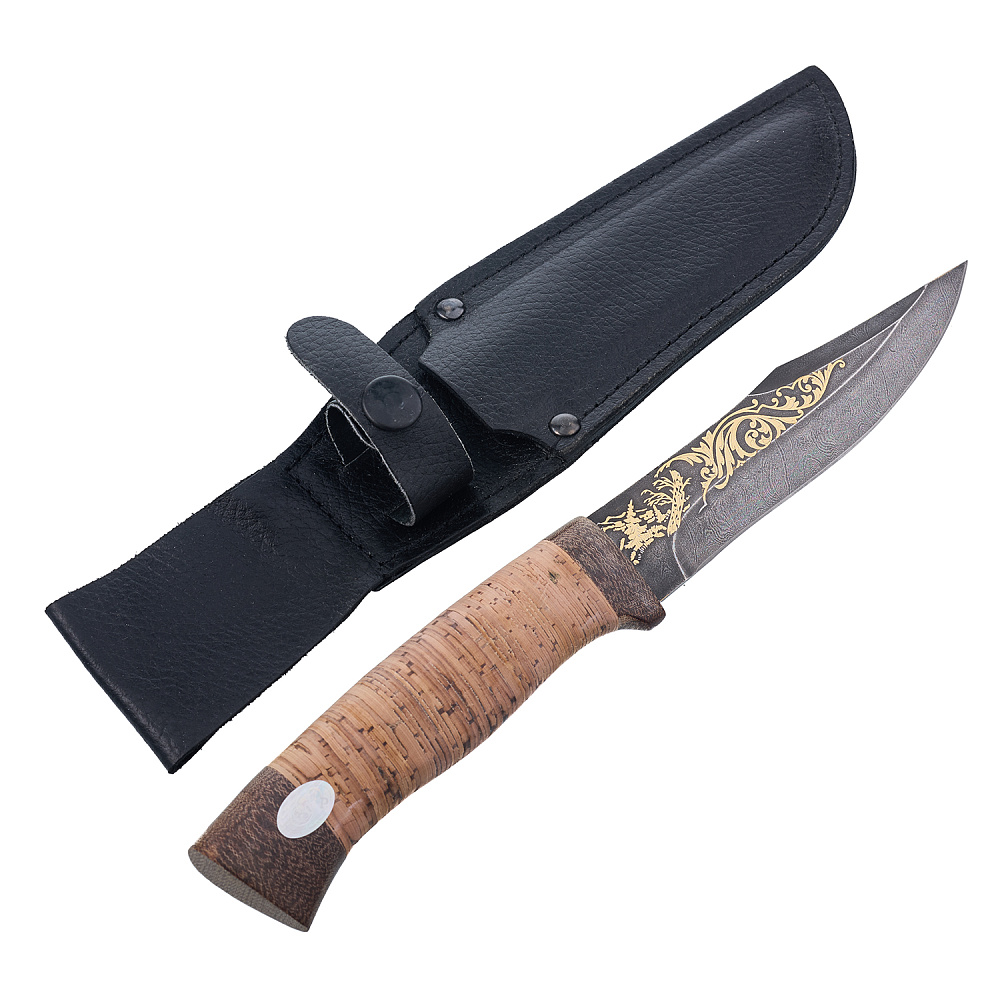 Нож сувенирный из дамасской стали «Олимп-6». Златоуст - интернет магазин Русь Велика я 