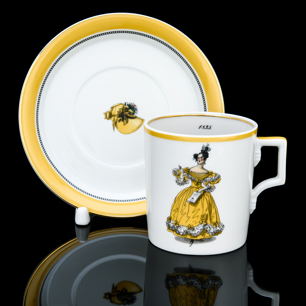 Чайная пара 220 мл «Modes de Paris 1835». Форма Гербовая. ИФЗ - интернет магазин Русь Велика я 