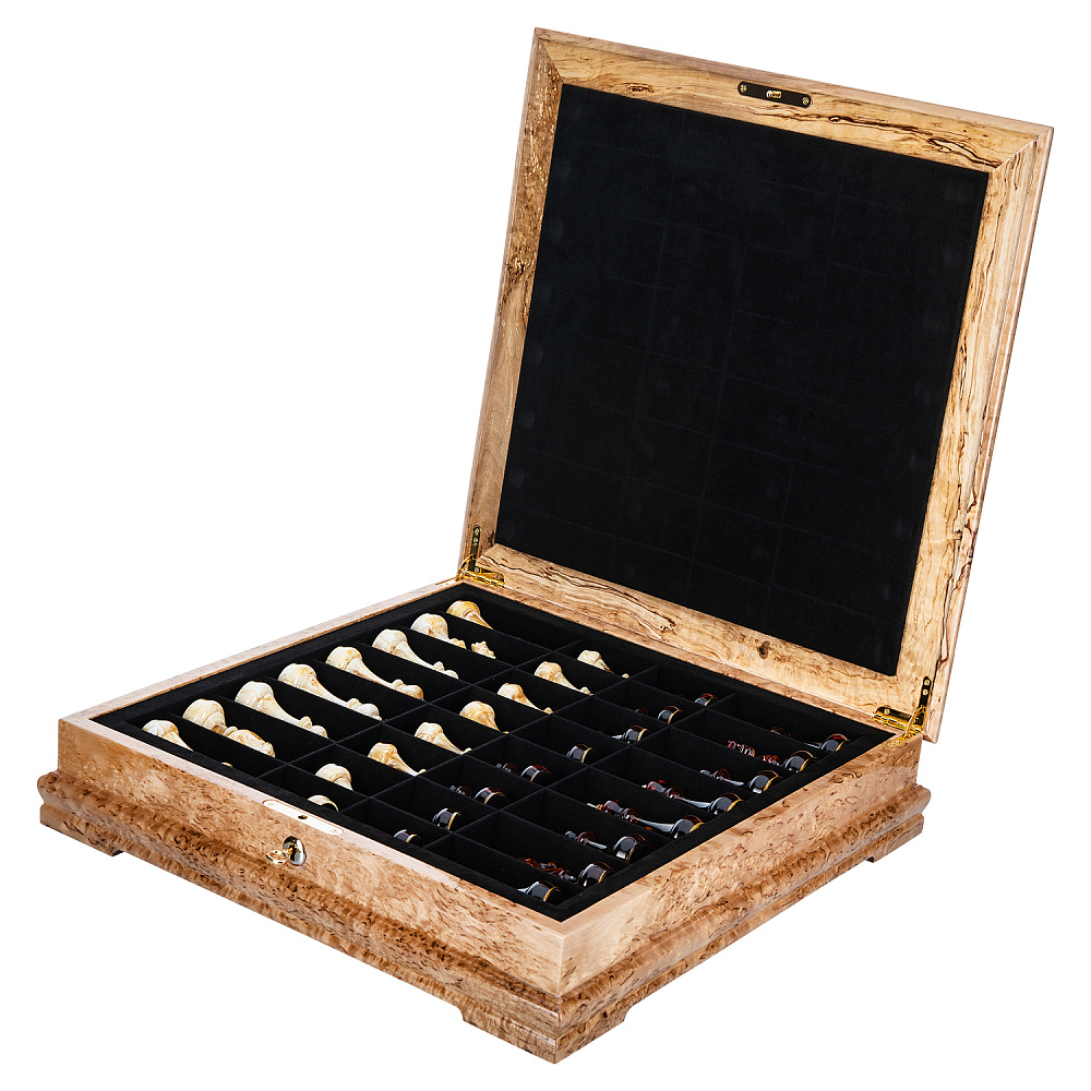 Шахматы из карельской березы и фигурами из янтаря 45х45 см - интернет магазин Русь Велика я фото 8