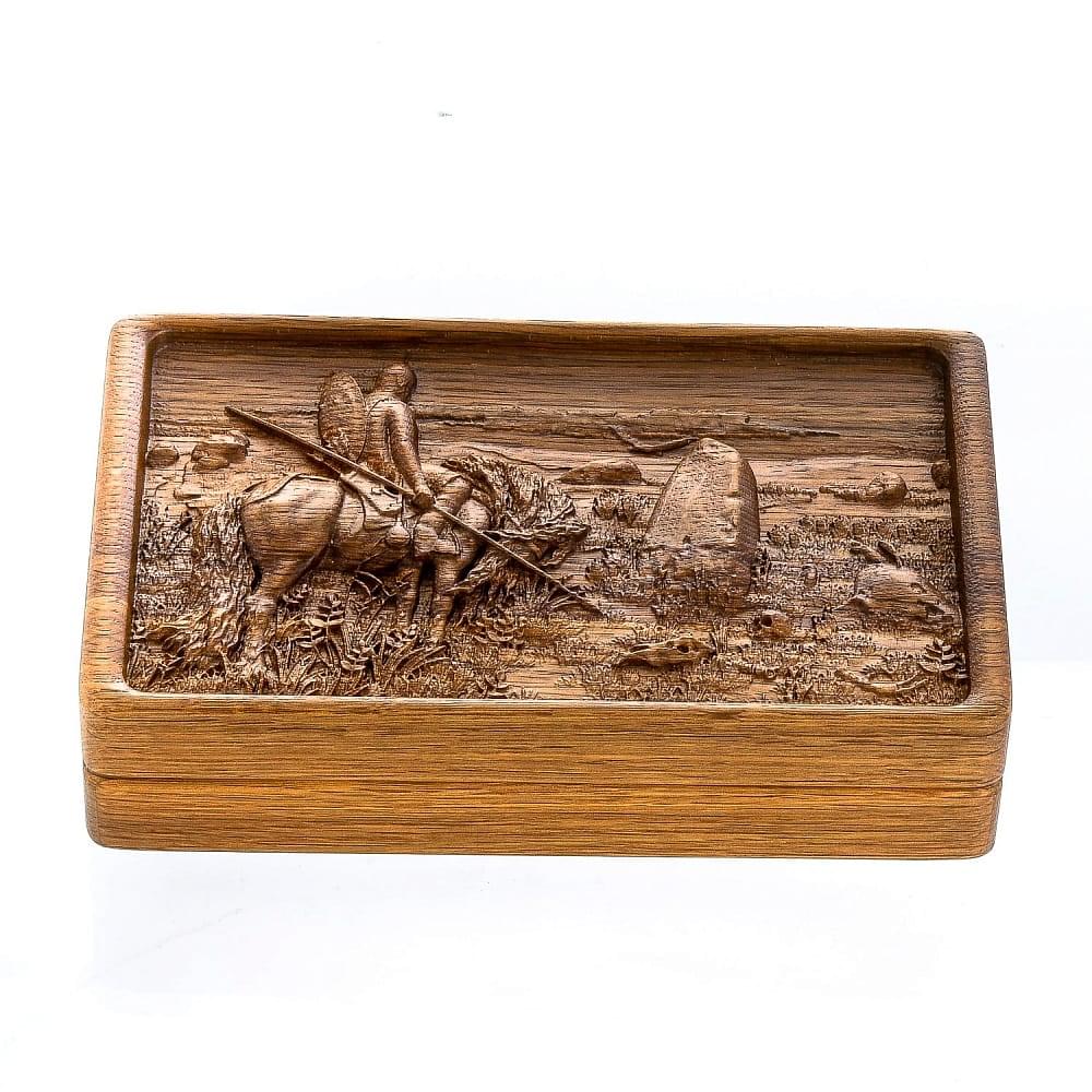 0051032/Домино D6 в резной дубовой шкатулке «Витязь на распутье» RTD-307.M - интернет магазин Русь Велика я фото 2