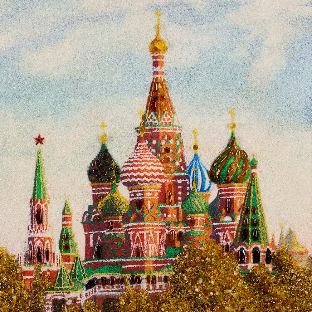 Картина янтарная «Москва. Кремль» 60х40 см - интернет магазин Русь Велика я фото 1