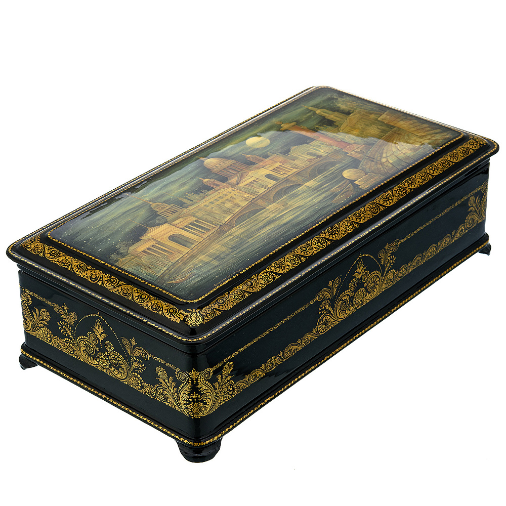 Шкатулка с художественной росписью «Санкт-Петербург» - интернет магазин Русь Велика я фото 1