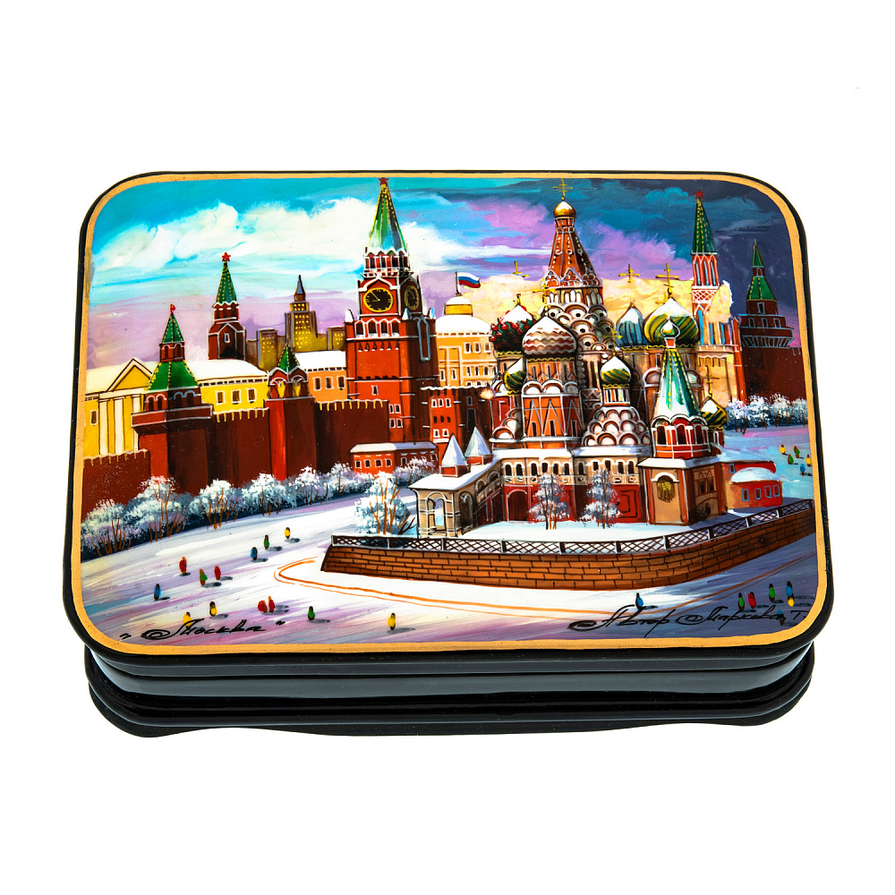 Шкатулка с художественной росписью «Москва. Кремль» - интернет магазин Русь Велика я 